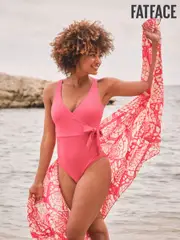 FatFace Towan Pink Wrap Textured Swimsuit (AD3763) | $104