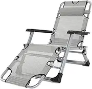 Lightweight Durable Folding Chair Garden Deck Folding Reclining Chair, Office Lounge Chair Outdoor Folding Chair Simple Nap Bed Hospital Accompanying Bed (Color : Gray) (Color : Silver) (Silver)