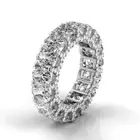 6.5ctw Oval Diamond U-Shape Pave Set Eternity Band 14K White Gold (F-G/VS2)