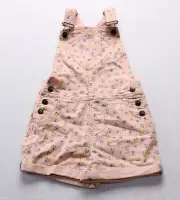 Boden Girl's Heart Pocket Short Dungarees LC7 Provence Dusty Pink Sprig 6-7Y NWT