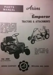 Ariens Emperor RER Riding Lawn Mower Tractor Parts Manual PM 3000 1966 thru 1971
