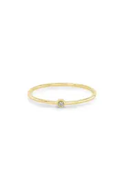 Zoë Chicco Diamond Bezel Ring in Yellow Gold at Nordstrom, Size 6