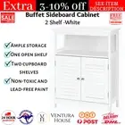 Sideboard Buffet Cabinet Kitchen Bathroom Storage Cupboard White Open Shelf New