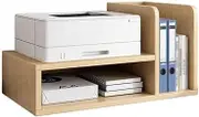 Printer Table Heightened Multi-Tier Shelf Desktop Small Printer Stand Can Put A4 Paper Multi-Tier Shelf Office Printer Shelf Printer Cart(Brown)