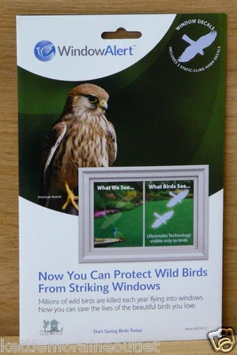Window Alert Transparent Hawk Decals Prevent Window Strikes Protect Wild Birds
