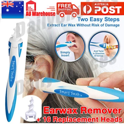 Ear Wax Removal Handle 16 Tips Tool Ear Cleaner Remover Pick Swab Q-Grips AU