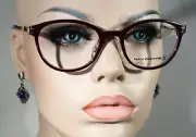 Unworn MAX FACTOR 'Esther' Stylish Pretty Purple Panto Optical Frames Eyeglasses