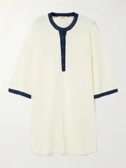 [Eres] Eres - Albatros Open-knit Cotton-blend Mini Dress - Ecru - large large Ecru