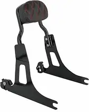 SWESGI Sissy Bars Fits for 06-17 Harley Dyna Street Bob FXD FXDB FXDL FXDLS Black Detachable Passenger Backrest Lattice Stitch Pad (RED)