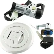 MZBZUTEDEE Motorcycle Ignition Switch Fuel Gas Tank Cap Cover Seat Lock Key Set Kit Fit for Honda CBF125 2009 2010 2011 2012 2013 35010-KWF-950