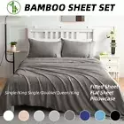 2000TC Ultra Soft 100% Bamboo Sheet Set Fitted Flat Pillowcase Bedding All size