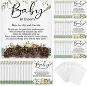 Fumete 100 Sets Baby Shower Seed Packet Favors Plastic Self Adhesive Bags Wildflower Baby in Bloom Kraft Seed Organizer Storage Bag for or Baby Shower Party Gift Favors, No Seeds (Animals)