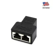 1 to 2 LAN ethernet Network RJ45 Splitter Extender Plug Adapter