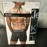 3 Pk Calvin Klein Large Boxer Briefs Microfiber Stretch Multicolor Underwear