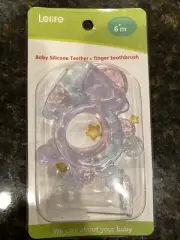 Lelife Silicone Baby Teether + Silicone Finger Toothbrush - Brand New!