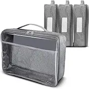 4 Pack Toy Storage Bags, Building Block Toy Storage Bags, Building Blocks and Puzzle Storage Bags, Kids Activity Bags, Travel Waterproof Suitcase, Clear PVC Zipper Storage Bags (Large)