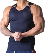 Magiftbox Mens Mesh Workout Lightweight Tank Tops Quick-Dry Training Vest Athletic Muscle Tank Tops for Men T47