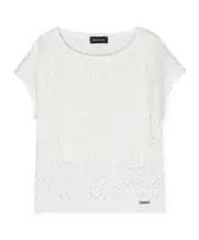 Monnalisa Openwork Jersey Top 14Y White