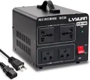 LVYUAN Transformer Step-Down Step-Up Portable 1500W 100V-200V,220V Converter