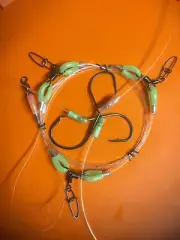 1 X LUMO SNAPPER RIGS 100LB SHOCK MONO ULTIMATE 3 HOOKS 6/0 8/0 BEAKS 7/0 CIRCLE