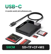 Card Reader 4-in-1 USB3.0/USB-C SD Micro SD TF CF MS Compact Flash Card Adapter for Laptop PC Multi OTG Smart Card Reader USB-C 4-in-1