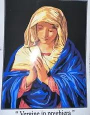 Printed needlepoint tapestry Canvas kit 20x24 Inch Vergine In Preghiera Krainer