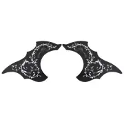 Left/Right Thin Acoustic Guitar Pickguard Self-adhesive Black w/White Pattern