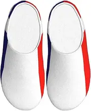 [EdWal] French flag print Winter Warm Slippers Indoor Anti-skid Plush Slippers Relaxing at Home for Women Men
