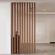 10 Pack Wall Partition Room Divider Floor to Ceiling, Wooden Slats Screen Partition Post, Privacy Screens Adjustable Height, Decorative Separation Divider Post, No Drilling(Brown,180cm/70.8in/