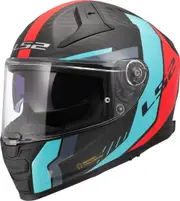LS2 FF811 Vector II Carbon Grid Helmet, red-green-blue, Size 2XS for Men Red Green Blue