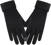 [Fitbitey] 1pair Warm winter touch screen gloves for women and men, elastic knit