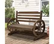 Gardeon Outdoor Garden Bench Wooden 2 Seat Wagon Chair Patio Furniture Teak