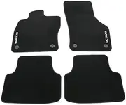 Skoda 5E1061404B Prestige Textile Floor Mats Set Premium Velour 4X Fabric Mats Black with Octavia Lettering