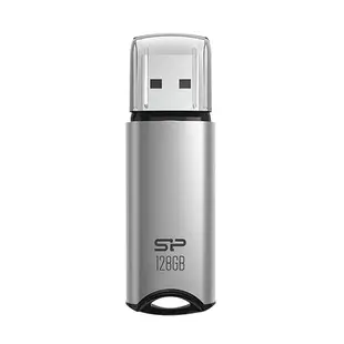 SILICON POWER 廣穎電通 M02 隨身碟 128G USB 3.2 Gen 1 鋁合金精品碟 銀