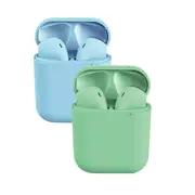 2 Packs Wireless Earbuds inPods 12 Touch Control Bluetooth 5.0 Earbuds Earphone with Storage Case-Blue&Green