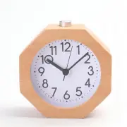 New Wooden Analog Alarm Clock, Small LED Non-Ticking Quiet Set for Kids Men Wome