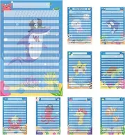 CJiangpo 9Pcs Ocean Animals Incentive Chart for Classroom, Back to School Cute Stickers Charts Reward Poster for Kids Behavior School Attendance Chore Graph for Classroom Homework Progress Tracking