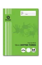 Olympic Exercise Book Dotted Thirds 18mm 64 Page 225 x 175mm Green D2186 140763