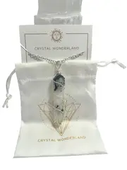 Double Terminated Raibow Moonstone Pendant Silver