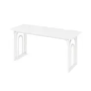Costway Dining Table Rectangular Metal Frame Kitchen Table - White