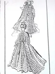 525 Vintage DOLL BRIDE/BRIDESMAID GOWNS Pattern to Crochet (Reproduction)