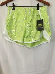 New Athletic Works Girl's Running Shorts Lined Elastic Waist Neon Green U pick