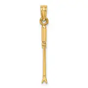 14K Yellow Gold 3-D Weeding Garden Tool Charm