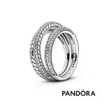 在飛比找momo購物網優惠-【Pandora官方直營】密鑲寶石蛇鏈紋三圈戒指-絕版品