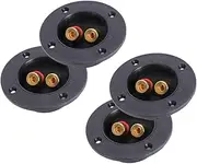 LOORGVEL Set of 4 Speaker Terminal Connectors Easy Install Copper Screw Cup Terminal for Audio Equipment