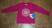NWT Columbia Auroras Lights Girls Yourh Long Sleeve Tee Deep Blush XXS Sz 4 / 5