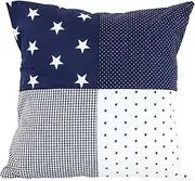 [MOCOFO] Creative Patchwork Cushion Covers for Living Room, Children's Room,Sofa Cushion Cover,Home Decoration Pillowcase (Blue Star, 40x40cm)