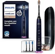 Philips Sonicare DiamondClean Smart Electric, Rechargeable Toothbrush for Complete Oral Care, with Charging Travel Case, 5 Modes, 4 Brush Heads – 9750 Series, Lunar Blue, HX9954/74