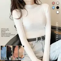 在飛比找momo購物網優惠-【QIDINA】韓版保暖柔軟修身針織毛衣(高領內搭 高領毛衣