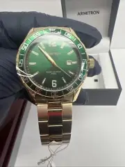 Armitron Men’s Gold Tone Green Dial Stainless Steel Watch 20/5458gp